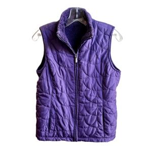 Jane Ashley Purple Quilted Zip Front Vest. Size PM